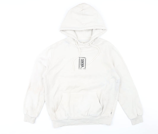 Vans Men's White M Pullover Hoodie Skateboarding