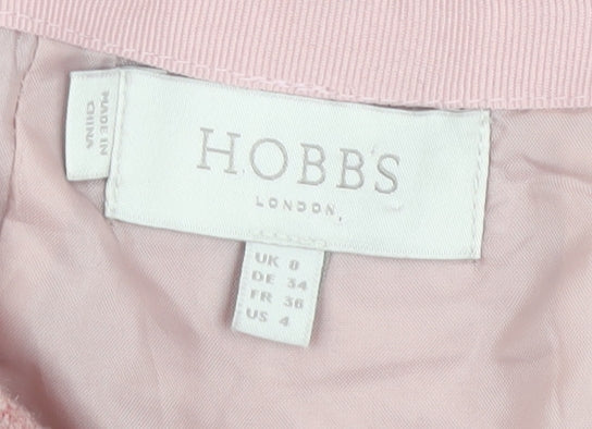 Hobbs Women's Pink Pencil Skirt, Size 8, Button Accent