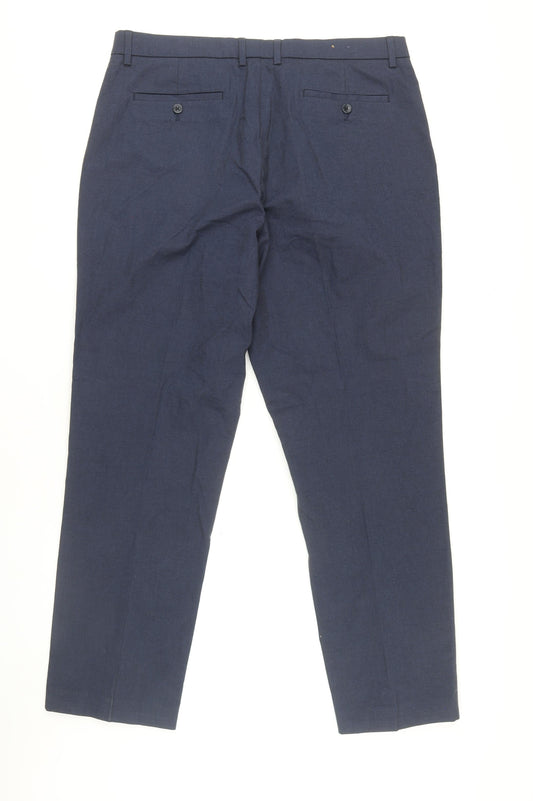 Charles Tyrwhitt Men's Blue Classic Fit Trousers 38W 32L