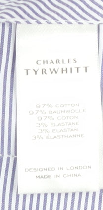 Charles Tyrwhitt Men's Blue Classic Fit Trousers 38W 32L