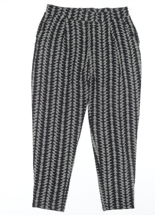 Marks and Spencer Women's Black Geometric Trousers