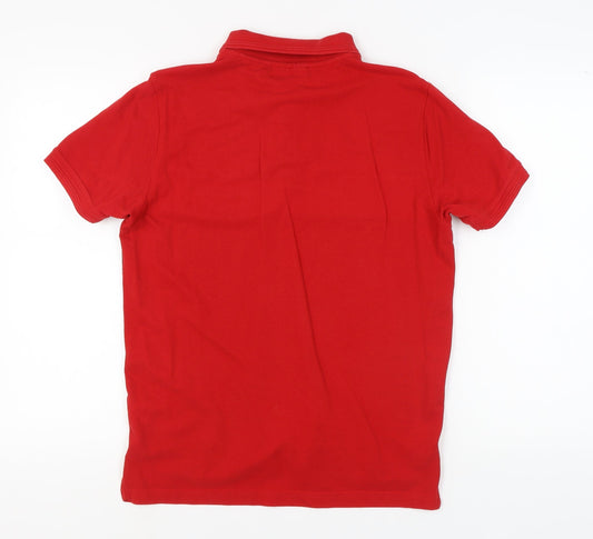 Pierre Cardin Men's Red Colourblock Polo Shirt S