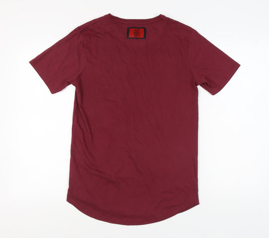 DFND Men's Red Crew Neck T-Shirt, Size M