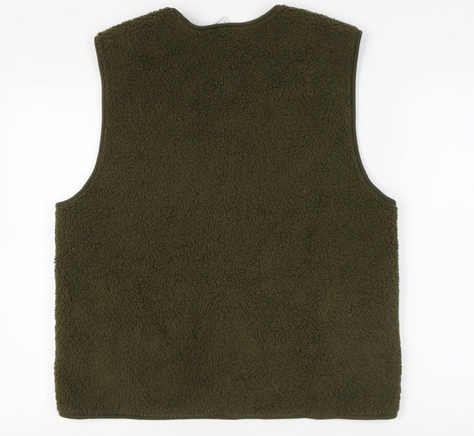 Puma Men’s Green Waistcoat M Casual Zip Fleece