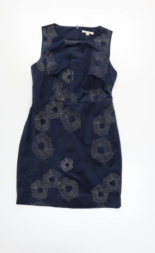 White Stuff Women's Blue Floral Dress, Size 8