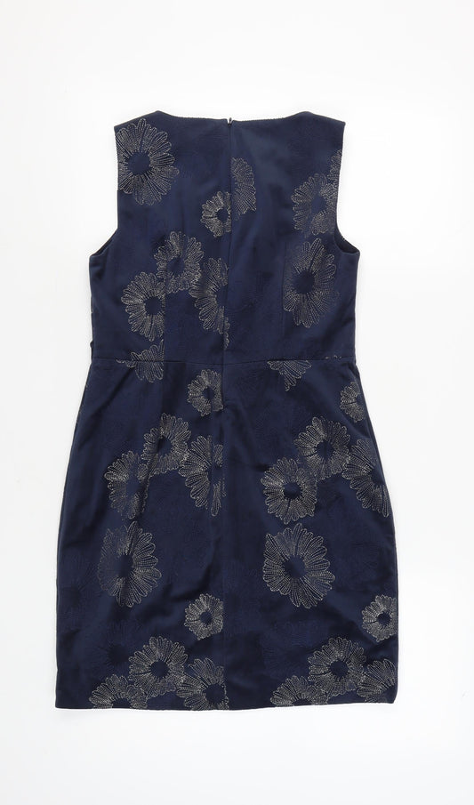 White Stuff Women's Blue Floral Dress, Size 8