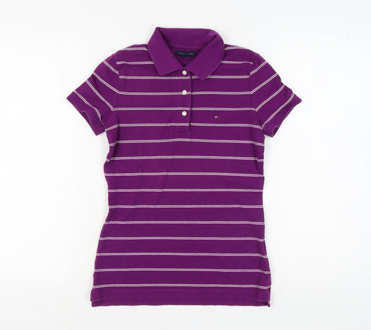 Tommy Hilfiger Women's Purple Striped Polo XS