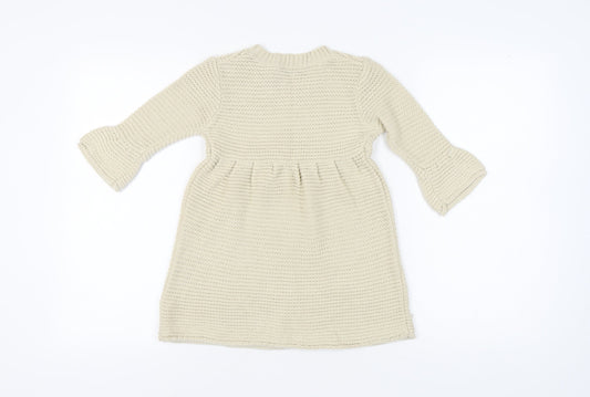 Rocha.John Rocha Girls Ivory Knit A-Line Dress, Size 7-8, Casual