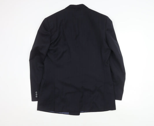 Magee Men's Blue Double-Breasted Suit Jacket, 38R, Wool