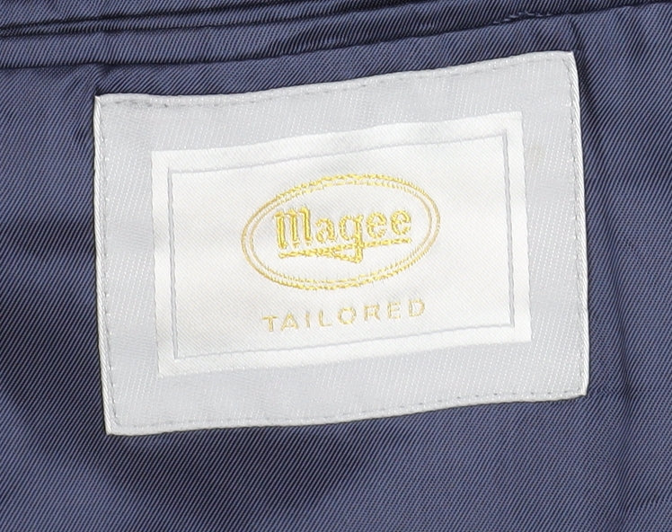 Magee Men's Blue Double-Breasted Suit Jacket, 38R, Wool