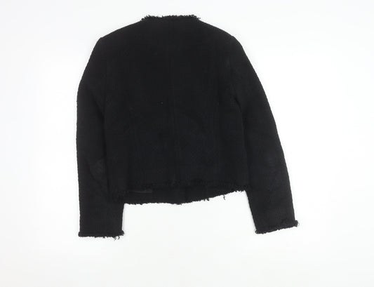 MNG Women's Black Bouclé Cropped Blazer Size 10