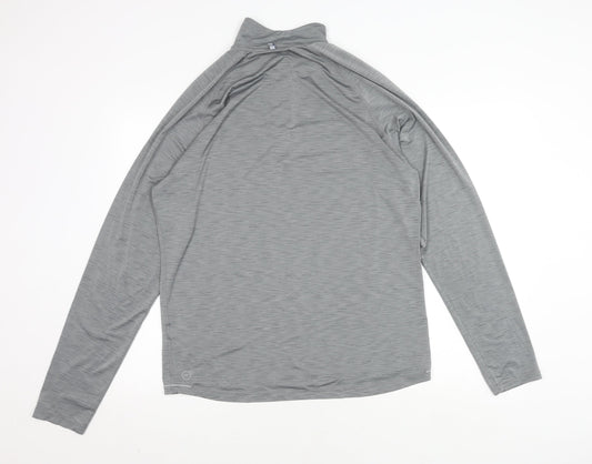 Puma Men's Grey Long Sleeve Pullover, Size L, 1/4 Zip