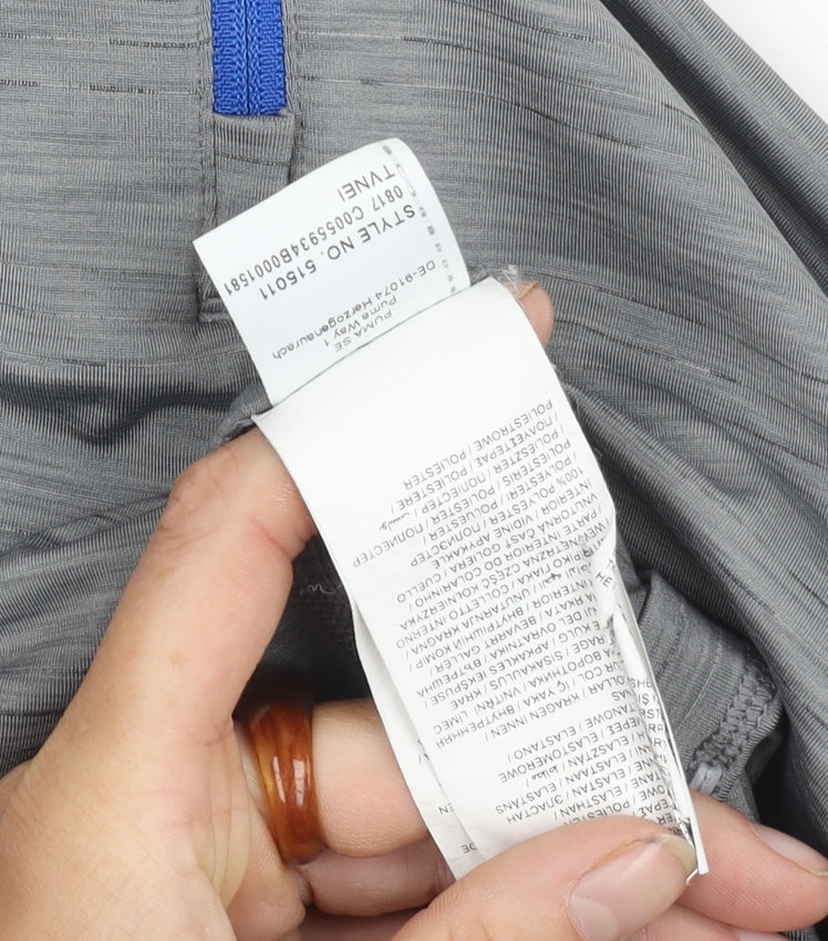 Puma Men's Grey Long Sleeve Pullover, Size L, 1/4 Zip