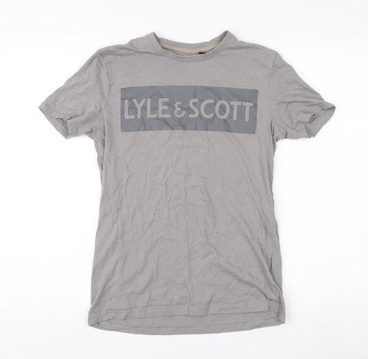 Lyle & Scott Men's Grey Cotton Logo T-Shirt 14/15 Years