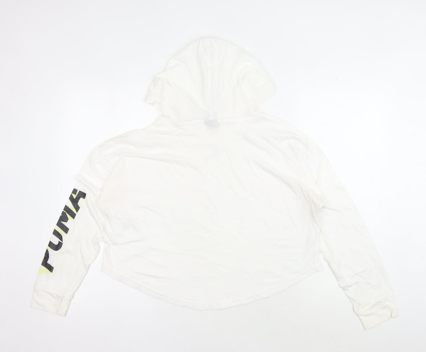 Puma White Unisex Hoodie S Pullover Graphic