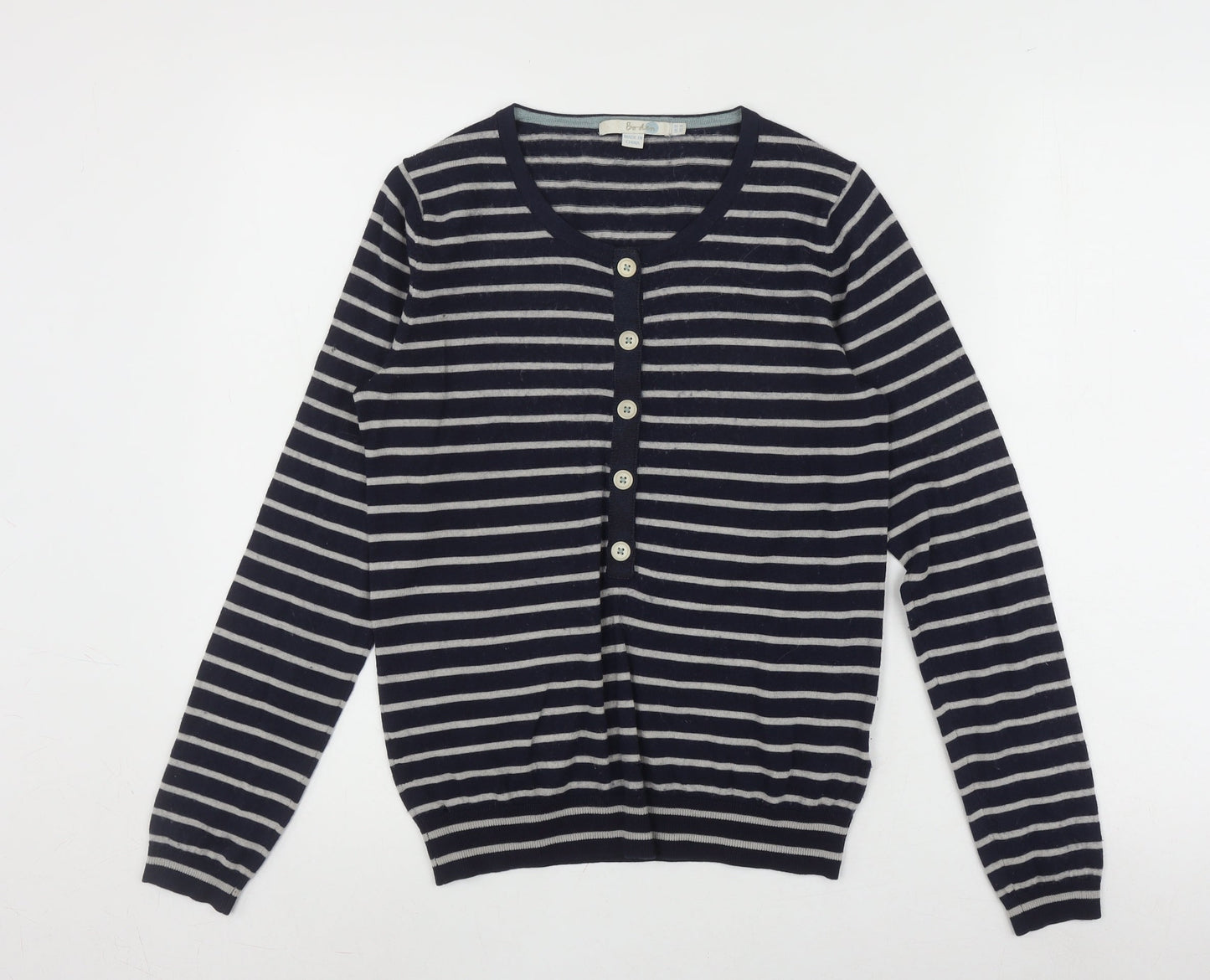 Boden Women's Striped Cardigan UK 12 - Classic Wool Knit