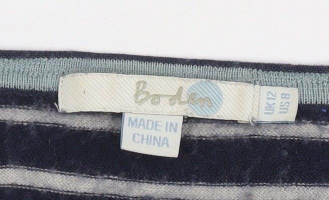 Boden Women's Striped Cardigan UK 12 - Classic Wool Knit