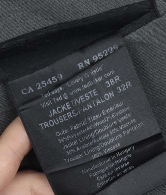 Ted Baker Men’s Grey Blazer, 38R, Single-Breasted