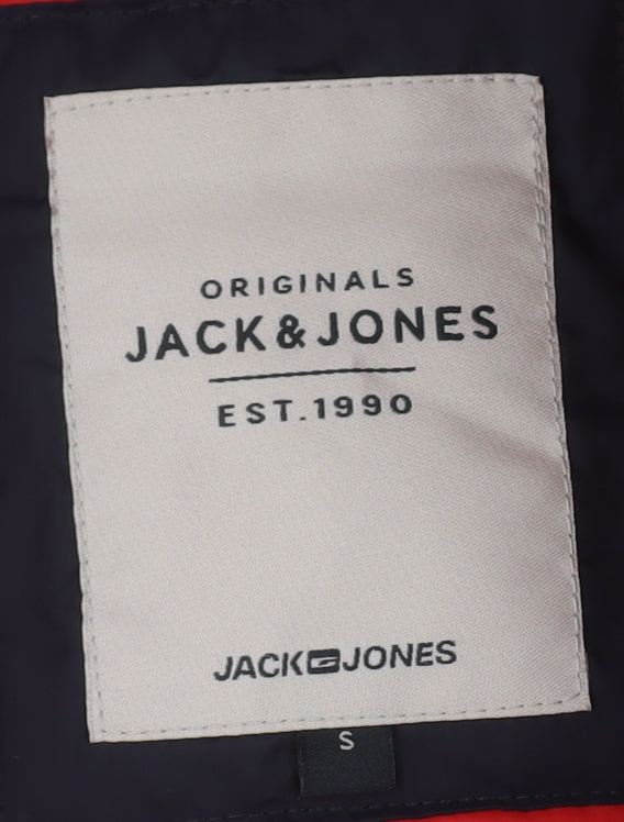 Jack & Jones Men's Blue Hooded Puffer Jacket, S