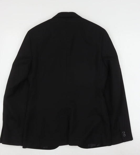 Moss London Men's Black Blazer 36 Regular Formal