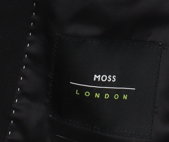Moss London Men's Black Blazer 36 Regular Formal