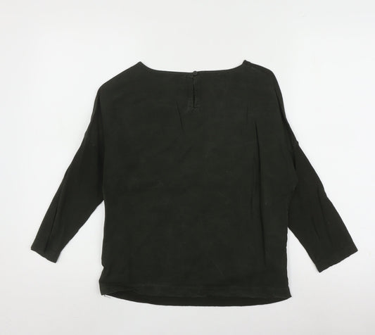 Hobbs Women's Black XS Boat Neck 3/4 Sleeve Top