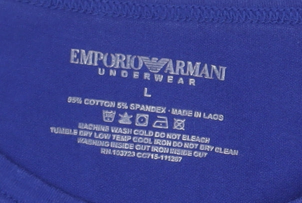 Emporio Armani Men's Blue L Crew Neck T-Shirt