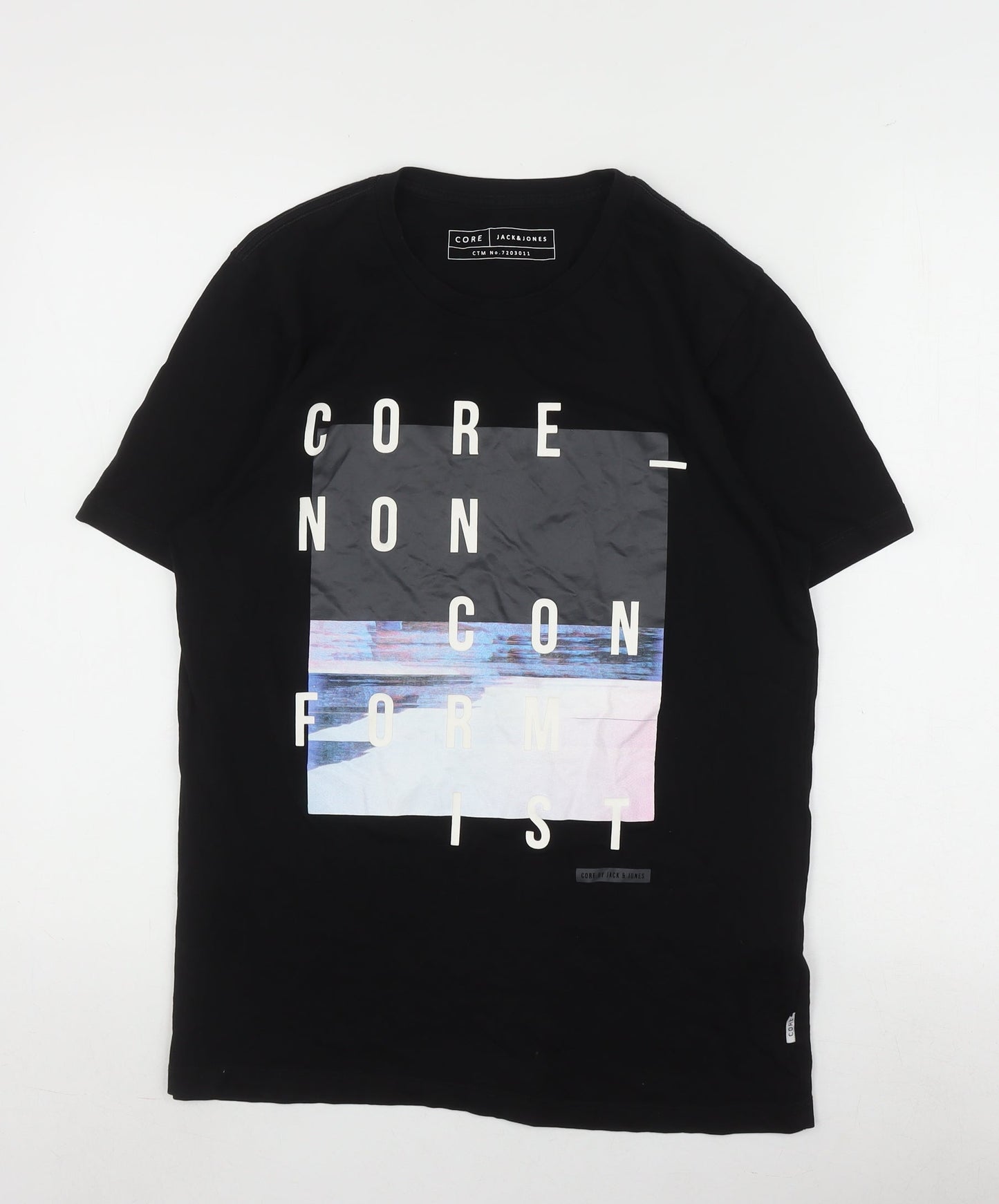 Jack & Jones Men's M Black Graphic T-Shirt