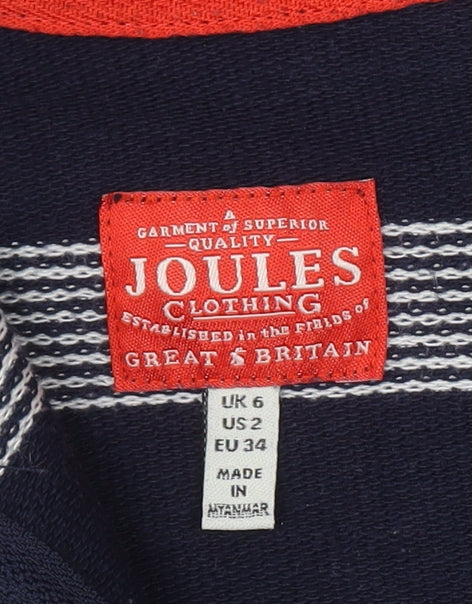 Joules Women's Blue Striped Pullover Sweatshirt Size 6