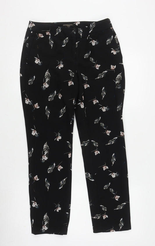 Massimo Fabbro Women's Black Floral Trousers XS