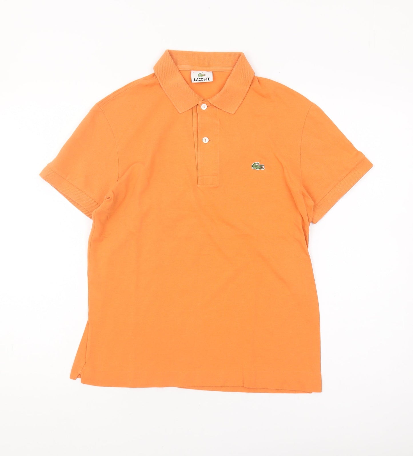 Lacoste Women's Orange Polo Shirt, Size 2, Cotton Casual