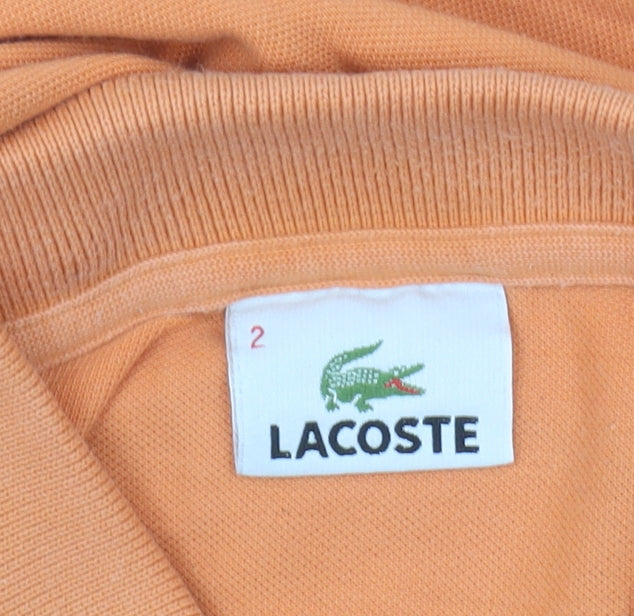 Lacoste Women's Orange Polo Shirt, Size 2, Cotton Casual