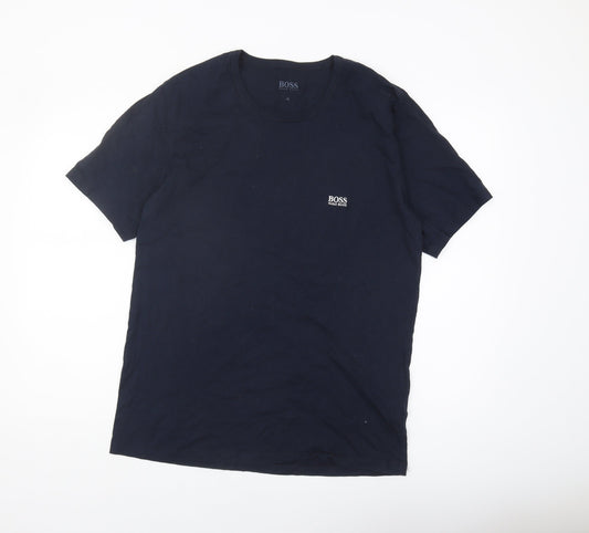 Hugo Boss Men's Blue XL Cotton Crew Neck T-Shirt