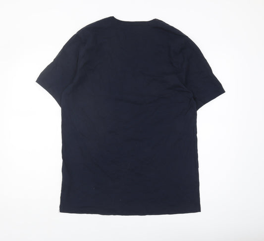 Hugo Boss Men's Blue XL Cotton Crew Neck T-Shirt