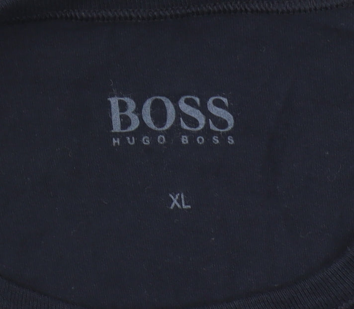 Hugo Boss Men's Blue XL Cotton Crew Neck T-Shirt