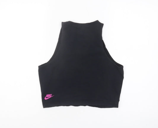 Nike Women's Black Cropped Tank Top L - Activewear