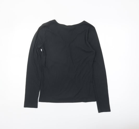 Lee Women's Black Slim Fit Long Sleeve T-Shirt - Size L