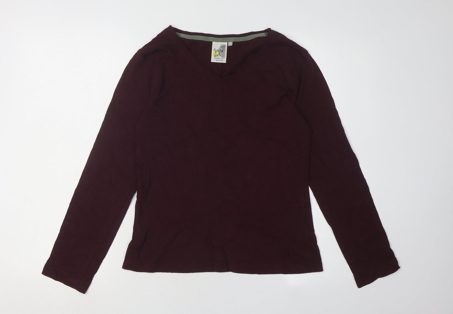 Weird Fish Women's Purple V-Neck Long Sleeve Top