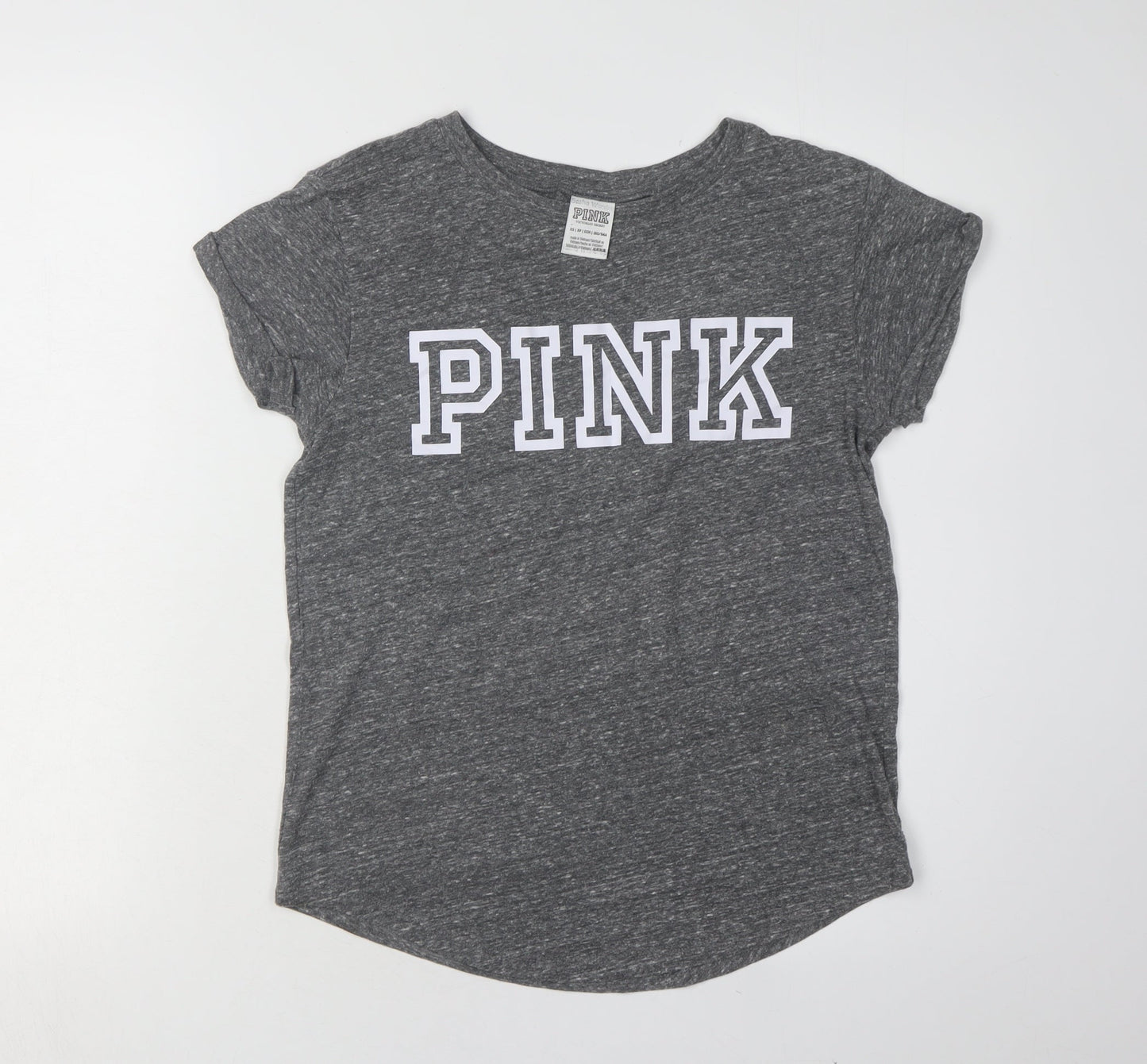 Pink Women's Grey Crew Neck T-Shirt - Casual Wear
