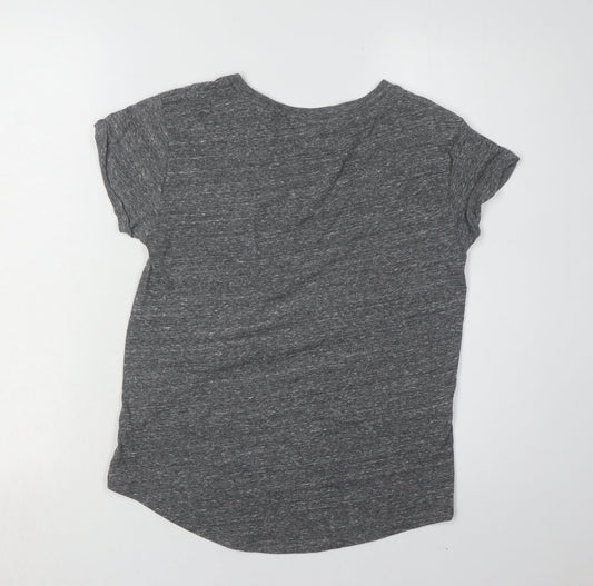 Womens UK Size XS PINK Grey Cotton Blend T-Shirt