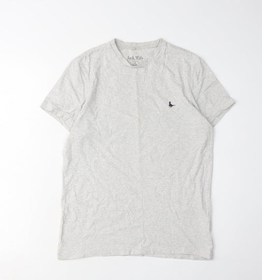 Jack Wills Men's XS Grey Cotton Crew Neck T-Shirt