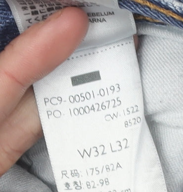 Levi Strauss & Co Men's Blue Straight Jeans W32 L32