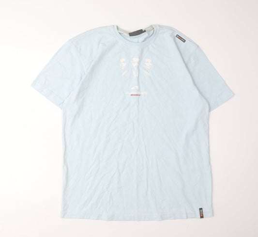Mens UK Size XL Crosshatch Blue Cotton T-Shirt