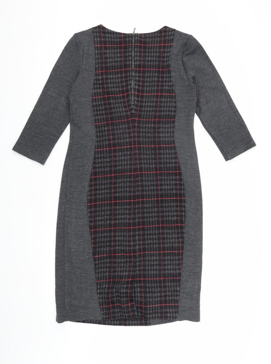 Laura Ashley Women's Grey Check Sheath Dress, Size 10