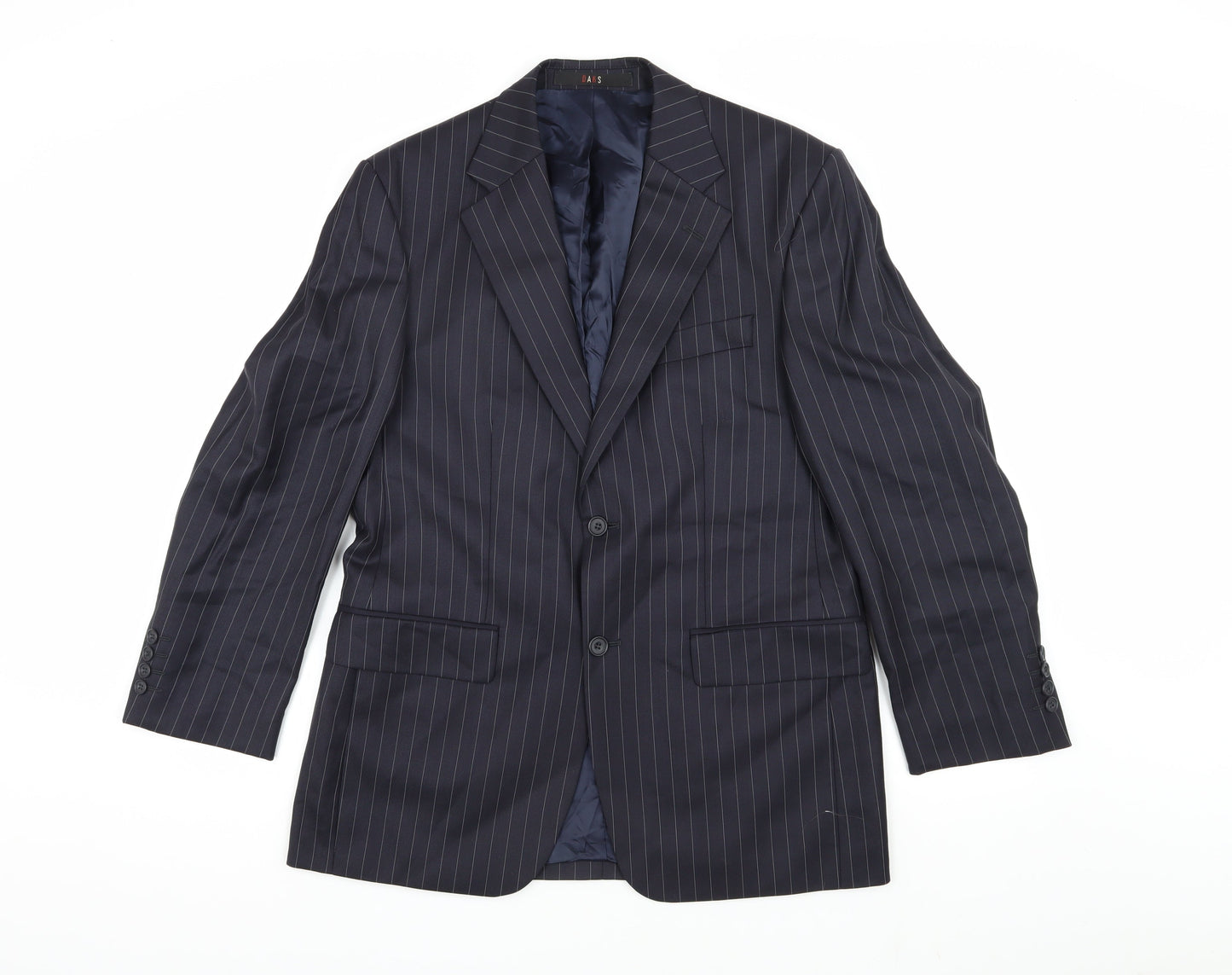DAKS Men's Blue Striped Wool Blazer Jacket 36S