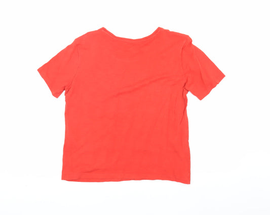 Womens UK Size S JACQUELINE de YONG Red Cotton T-Shirt