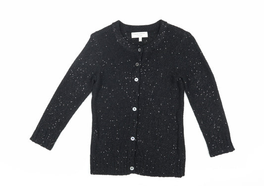 Laura Ashley Women's Black Sequin Cardigan Size 6