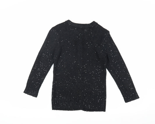 Laura Ashley Women's Black Sequin Cardigan Size 6