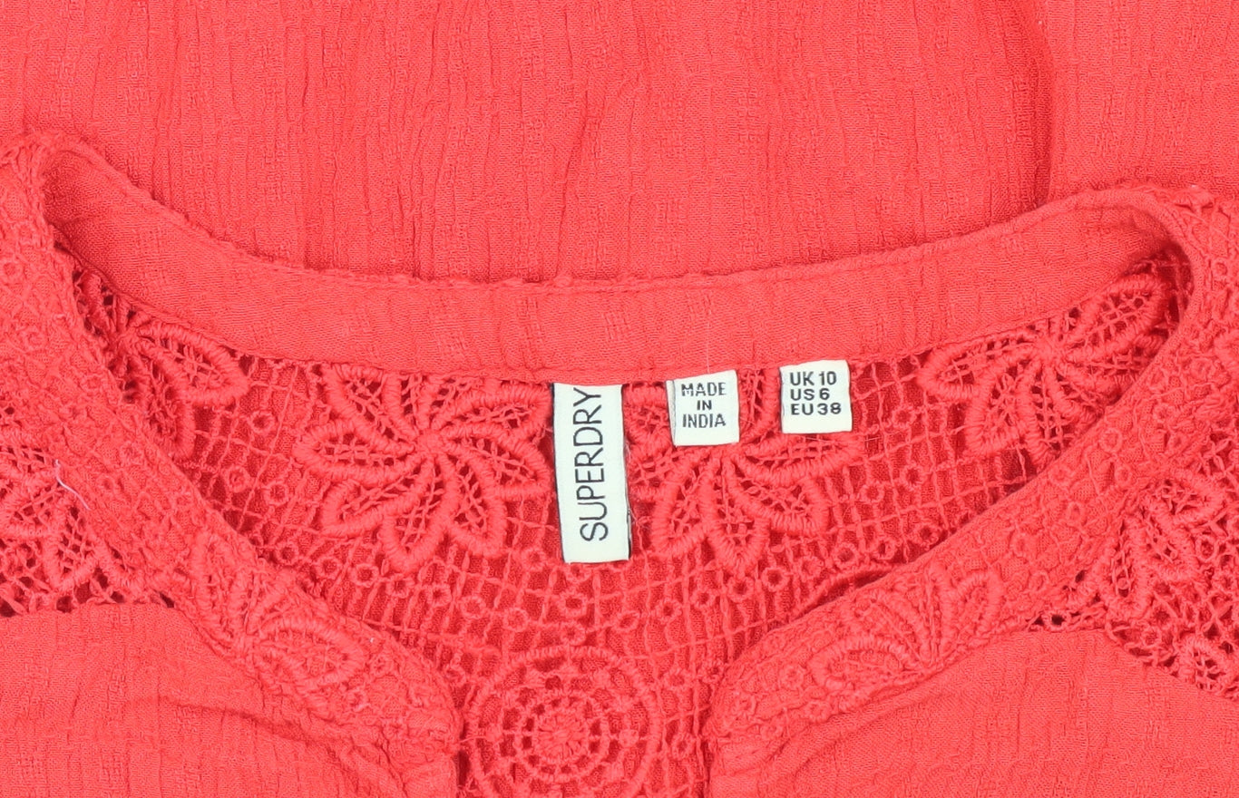 Superdry Women's Red Tunic Blouse Size 10