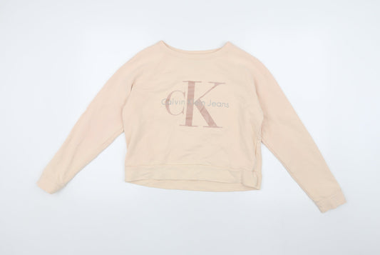 Calvin Klein Women’s Beige S Logo Sweatshirt